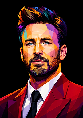 Chris Evans Low Poly Portrait