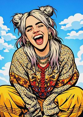 Billie Eilish Pop Art Portrait