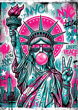 Graffiti Style Statue of Liberty