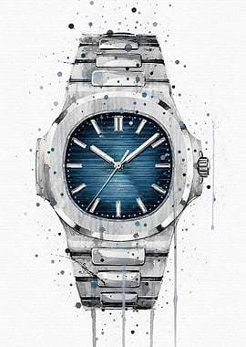 Watercolor Patek Philippe Nautilus Watch