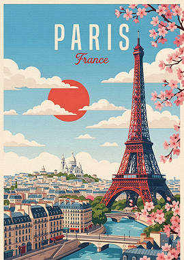 Vintage Paris Travel Poster