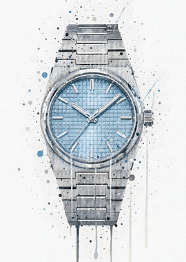 Watercolor Style Luxury Wristwatch Illustration