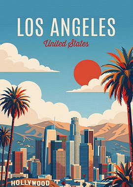 Vintage Los Angeles Travel Poster