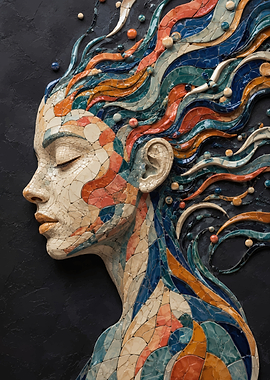 Mosaic Portrait of a Woman