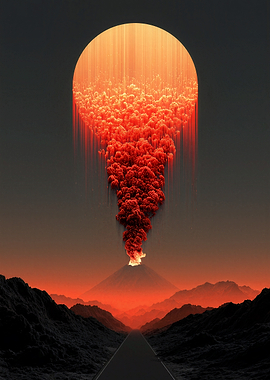 Surreal Volcanic Eruption and Sun