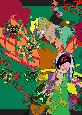 Abstract Anime Style Digital Illustration
