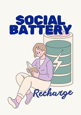 Social Battery Recharge Illustration