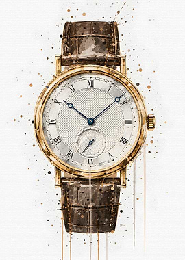 Watercolor Illustration of Luxury Watch
