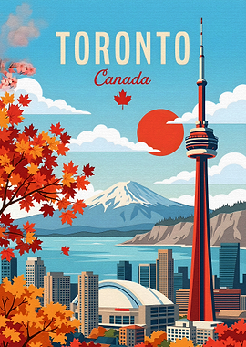 Vintage Style Toronto Travel Poster