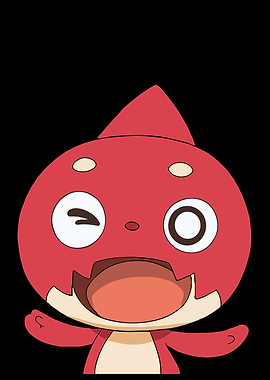 Cute Red Character Winking