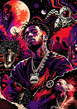 Kid Cudi Cosmic Collage Art