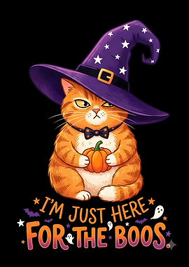 Cute Halloween Cat Witch Illustration