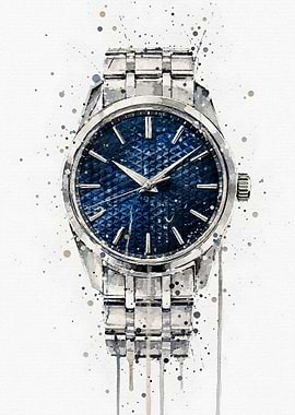 Watercolor Style Luxury Wristwatch Illustration