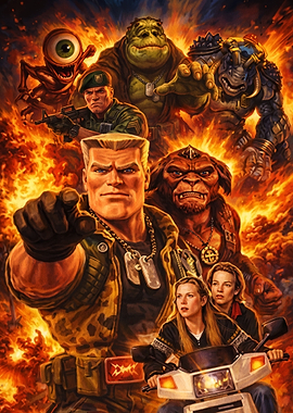 Duke Nukem and Alien Invasion Poster