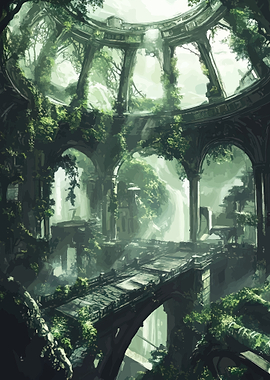 Overgrown Ancient Ruined Temple