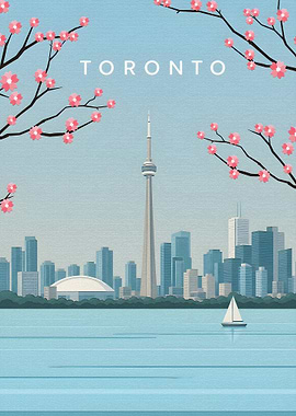 Toronto Skyline Travel Poster