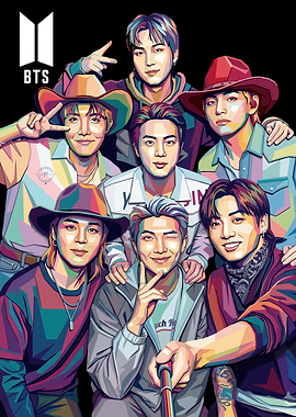 BTS Pop Art Group Portrait
