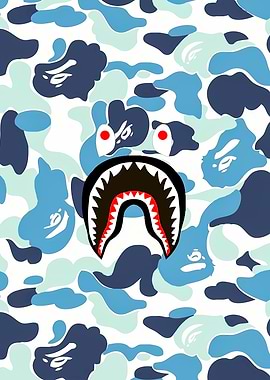Bape Shark Camo Blue Pattern