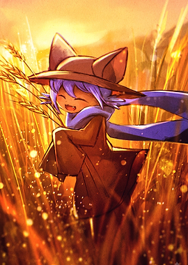 Niko from OneShot in wheat field