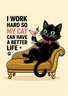 Funny Cat Relaxing on Sofa