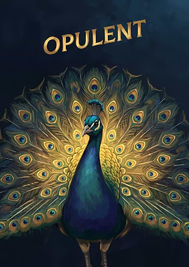 Opulent Peacock Digital Art Poster