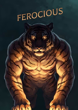 Ferocious Anthropomorphic Tiger Illustration
