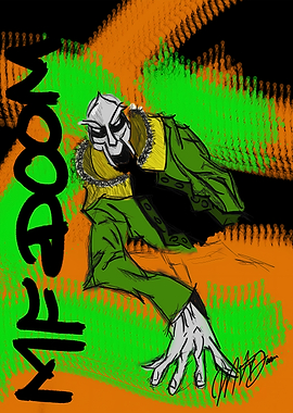 MF DOOM Stylized Digital Illustration