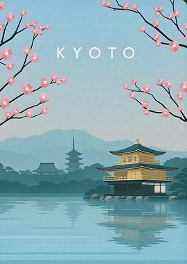Kyoto Kinkaku-ji Travel Poster