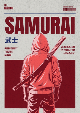 Modern Samurai Hoodie Poster