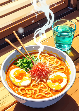 Steaming Bowl of Japanese Ramen
