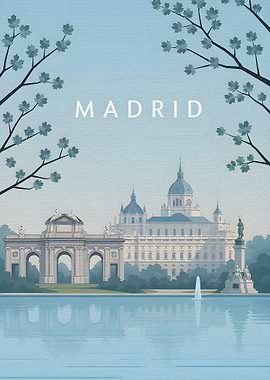 Madrid Travel Poster Illustration