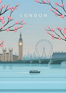 London Cityscape Travel Poster
