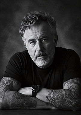 Portrait of a Tattooed Mature Man