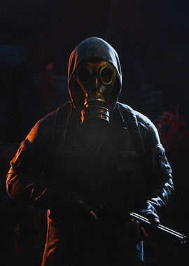 Post-Apocalyptic Survivor in Gas Mask