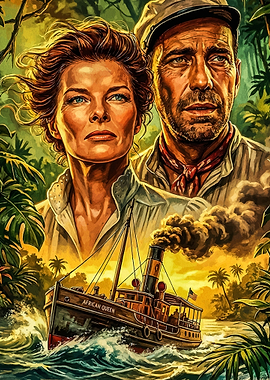 The African Queen Movie Poster Art