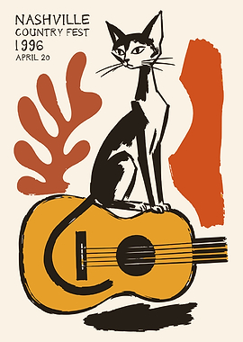 Nashville Country Fest 1996 Cat Poster