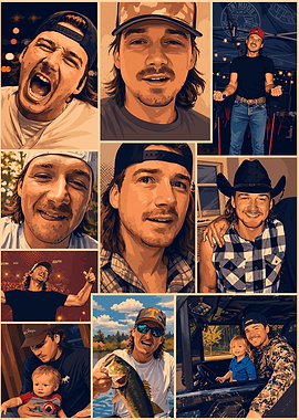 Morgan Wallen Photo Collage Poster