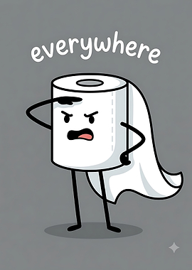 Funny Toilet Paper Character Illustration