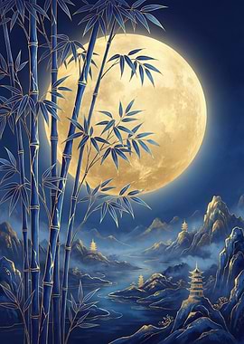 Golden Bamboo and Moonlit Pagodas