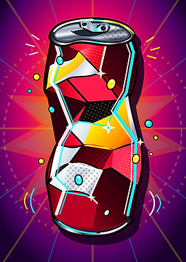 Pop Art Crushed Soda Can