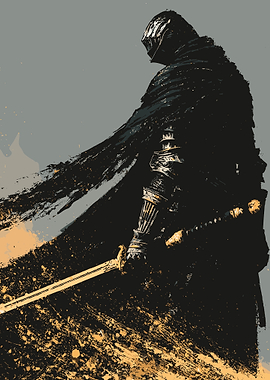 Dark Fantasy Knight with Sword