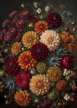 Rich Autumnal Floral Still Life