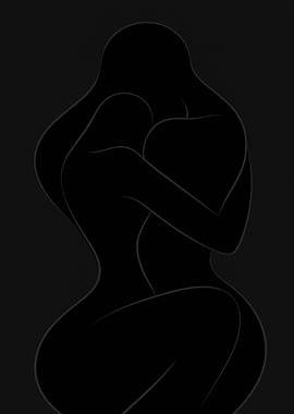 Minimalist Abstract Embrace Silhouette