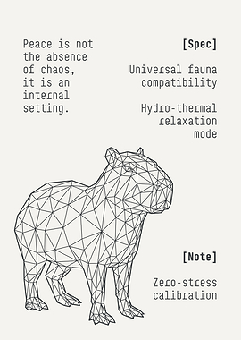 Geometric Capybara Inspirational Poster