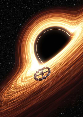 Endurance Spacecraft Near Gargantua Black Hole