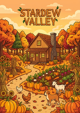 Stardew Valley Autumn Farm Scene