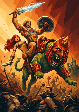 He-Man and Battle Cat Battle Scene