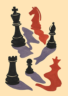 Abstract Chess Pieces Illustration