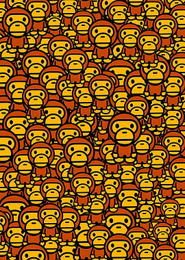 BAPE Baby Milo Pattern Wallpaper