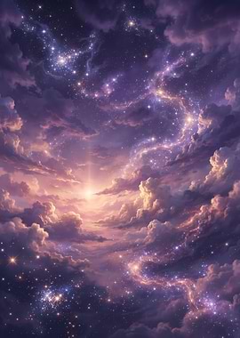 Ethereal Purple Nebula Sky